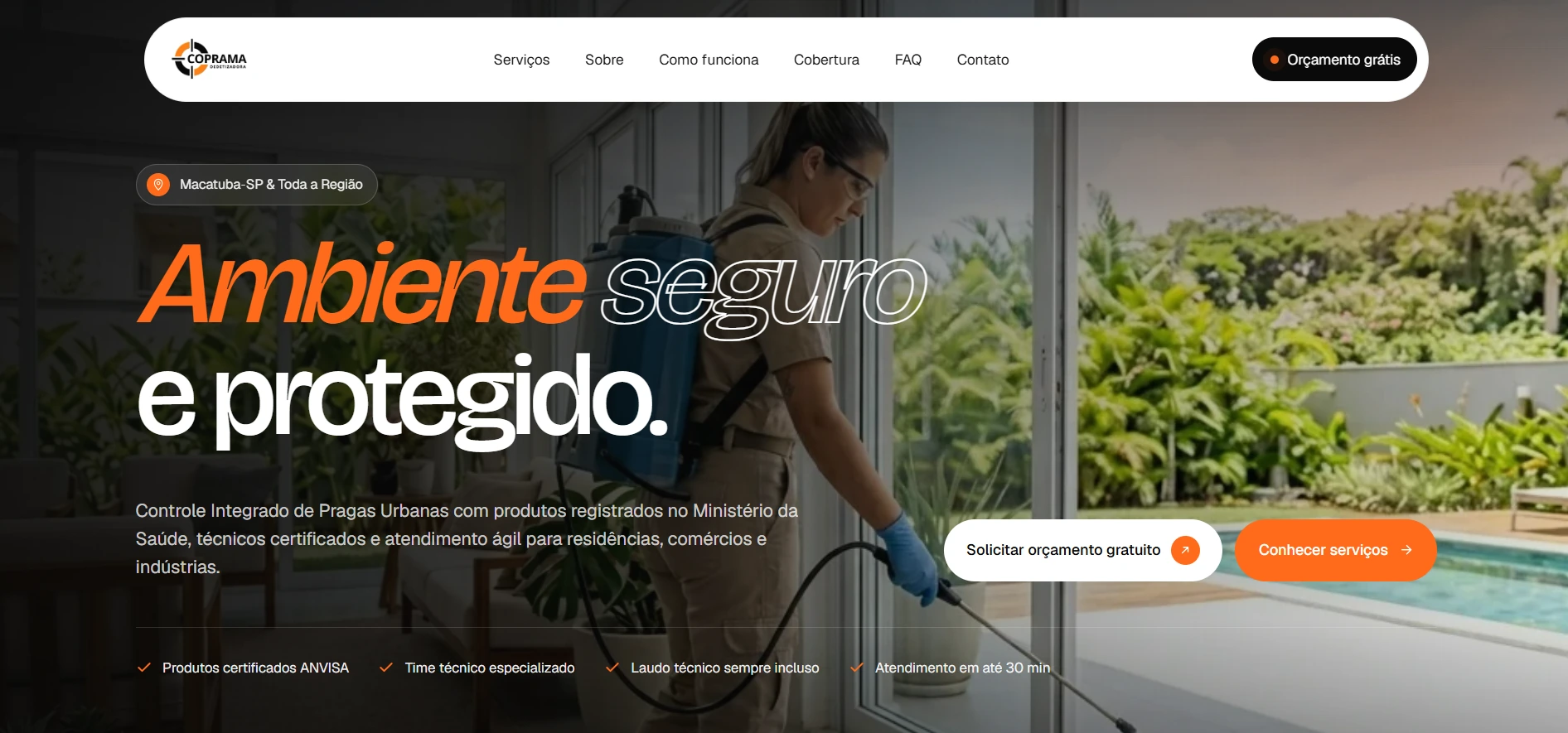 Landing page Coprama Dedetizadora